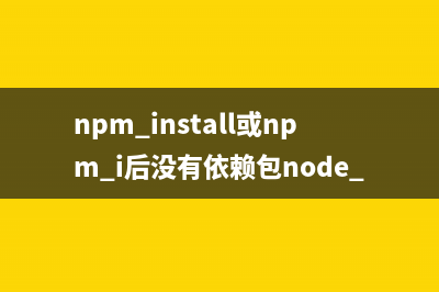 npm install或npm i后没有依赖包node_modules?