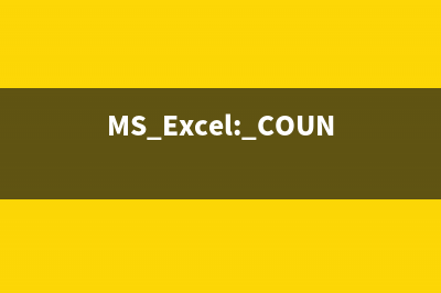 MS Excel: COUNTIF Function (WS)