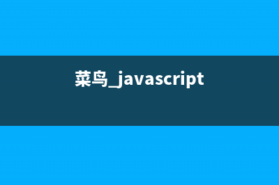 菜鸟javascript基础资料整理2(js菜鸟编程)
