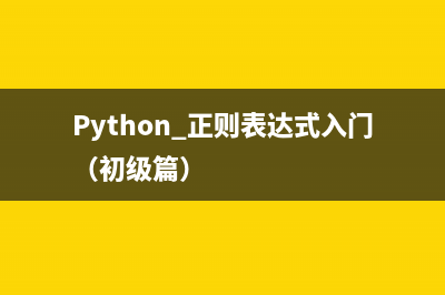 Python 正则表达式入门（初级篇）