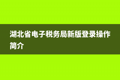 湖北省电子税务(湖北省电子税务局app) (湖北省电子税务局新版登录操作简介)